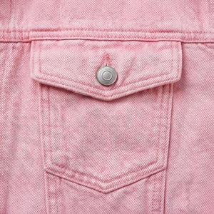 เสื้อแจ็คเก็ตเดนิมดิบผ้าฝ้ายสีสันปรับแต่งได้สไตล์ชิค สตรีทแวร์ ดีไซน์ติดกระดุมด้านหน้า คอปกคลาสสิก แฟชั่นทันสมัย - Product Image 5