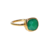 10mm Coussin Vert Onyx Anneau 925 En Argent Sterling Collet Ensemble À La Main Vert Onyx Pierre De Naissance Anneaux Bijoux En Gros Fournisseurs
