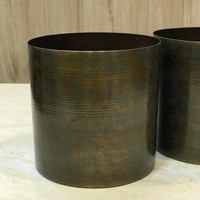 Grand pot de bougie Antique rond en métal, meilleure vente, récipient de bougie plaqué de haute qualité pour votre maison