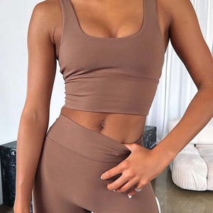 Vente en gros de soutien-gorge et short de sport sans couture pour femmes, ensemble 2 pièces pour l'entraînement au yoga, vêtements de sport avec logo personnalisé OEM/ODM - Product Image 5