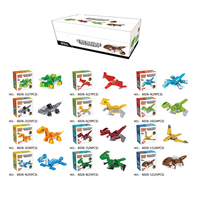 Ensemble de 12 figurines de dinosaures en plastique pour enfants, mondiaux de jeux à assembler soi-même, mini-animaux, blocs de construction