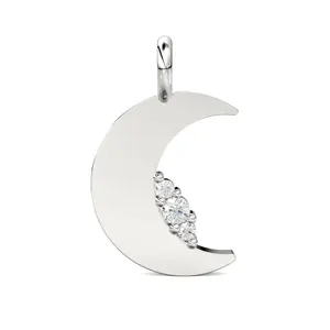 Colgante de Oro Sólido 14k 18k con Dije de Luna y Diamante, Suministros de Joyería, Oferta en Fornituras y Componentes de Joyería - Product Image 2
