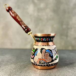 Hot Selling Blue Colored Turkish Coffee Pot and Milk Pot Metal Designer Restaurant Supplies Best Coffee Pot with Wooden Handle - Product Image 4