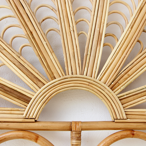 Cabecero de Cama Arqueado Pequeño Hecho a Mano con Mimbre, Decorativo, Estilo Boho, Panel Trasero para Muebles de Dormitorio, Muebles de Dormitorio Bohemios - Product Image 2