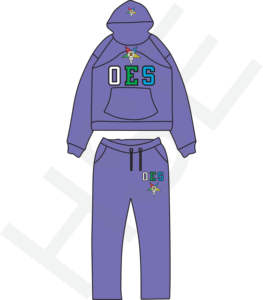 Conjunto de Dos Piezas con Logotipo OES |   Conjunto de Sudadera con Capucha y Pantalones Deportivos Multicolores para Mujer - Product Image 4