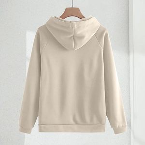 เสื้อวอร์มสีพื้นมีฮู้ดพิมพ์โลโก้แบบพัฟออกแบบได้ตามต้องการเป็นมิตรต่อสิ่งแวดล้อม - Product Image 3