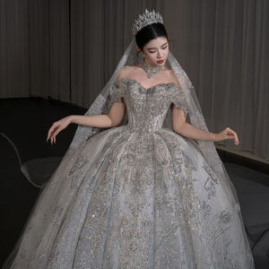 Vestidos de Novia Jancember GT135 con Lentejuelas Brillantes y Cristales, Estilo Imperio - Product Image 4