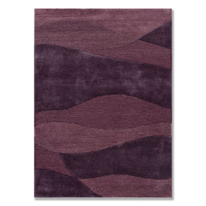 Alfombra de Lana y Viscosa con Diseño Abstracto Cera, Hecha a Mano, en Rosa y Morado TNQ-3300 para Decoración de Sala de Estar y Pasillo - Product Image 1
