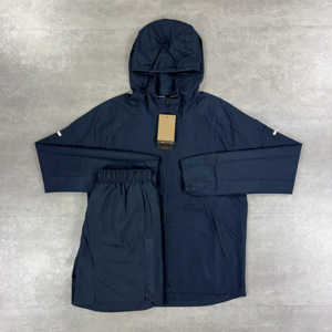 ชุดวอร์ม 2 ชิ้น เสื้อแจ็คเก็ตมีเชือกผูกและกางเกงขาสั้น 100% ไนลอน รับสกรีนโลโก้ ทรงปกติ สตรีทแวร์ มีฮู้ด ชุดออกกำลังกายพิมพ์ลาย - Product Image 4