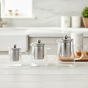 Teiera in Vetro Borosilicato da 350ml, 550ml, 950ml con Filtro in Acciaio Inox <span class=keywords><strong>per</strong></span> Tè Sfuso - Product Image 1