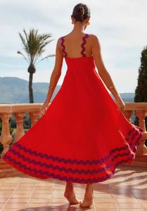 Robe longue décontractée d'été 2026 pour femme en lin et coton doux, broderie ukrainienne, style bohème, idéale pour les vacances - Product Image 2