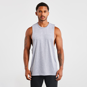 Débardeur de sport pour homme Drop Arm, respirant, 100% coton, sans manches, style streetwear, pour la gym et l'entraînement. - Product Image 2