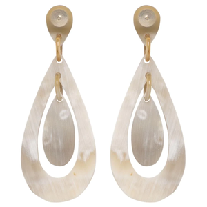 Boucles d'oreilles chandelier en corne de boeuf 100% naturelles et écologiques pour femmes et filles - Product Image 5