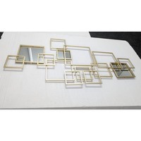 Art mural de décoration en métal abstrait rectangulaire urbain suspendu pour les décors muraux de salon et de chambre à coucher