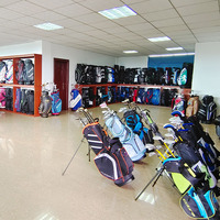 Sacs de golf avec broderie de logo personnalisé d'usine pochette en cuir et toile sac de support de golf LCGB-0014