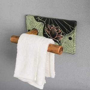 Porte-rouleau de papier hygiénique en bois au design vintage Porte-papier hygiénique mural avec vis - Product Image 4