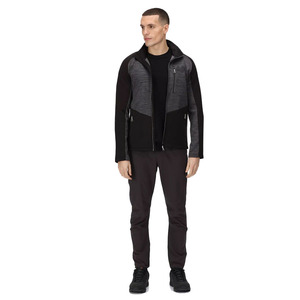 Chaqueta softshell ligera para hombre con bajo MOQ, resistente al agua, con cremallera, para exteriores, en venta, con forro polar. - Product Image 3