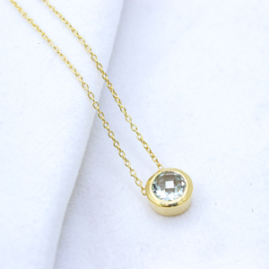 925 Sterling <b>Silver</b> Gold Plated Pendant <b>Necklace</b> Natural Shaped Green Amethyst Gemstone Bezel Set Perfect Wedding Gift for Women - Product Image 2