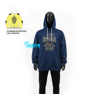 Sweat à capuche en Kevlar pour moto avec armure CE et coutures renforcées, équipement de moto - Product Image 6