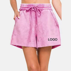 2025 élégant taille haute lavage à l'acide femmes Shorts respirant taille haute conception confortable taille haute femmes Shorts - Product Image 2