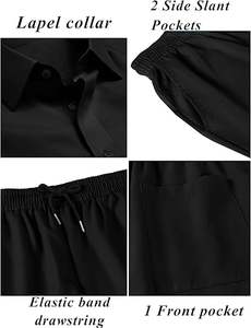 Ensembles de survêtements pour hommes Shorts Polos à fermeture éclair quart de tour Shorts de dessous Tenues de sport Ensembles de survêtements d'été Ensembles courts décontractés Confortables - Product Image 5