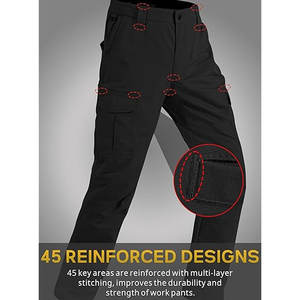Pantalones Cargo Tácticos para Hombre, 100% Algodón, Ligeros, Transpirables, Resistentes al Viento, para Trabajo al Aire Libre, Estilo Jogger, Cintura Media Elástica, Multibolsillos - Product Image 2