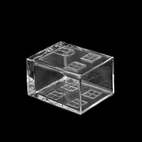 Pot à bougie en verre gaufré en forme de maison avec couvercles en verre pour la décoration de la maison