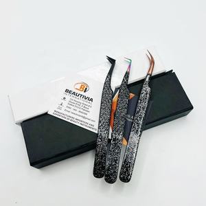 แหนบขนตาปลอมปลายพลาสมาปลายแหลมพร้อมกลิตเตอร์สีเงินทำจากสเตนเลสออกแบบโลโก้ได้ตามต้องการ - Product Image 5