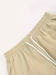 Conjunto de Ropa Casual para Hombre, Camiseta de Manga Corta con Estampado Geométrico Abstracto y Pantalones Cortos con Cordón, Estilo Playero de Verano - Product Image 4