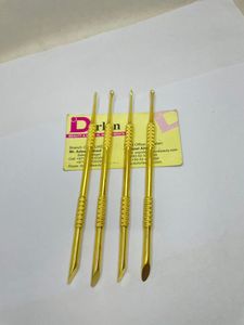 Poussoir à ongles professionnel plaqué or avec logo personnalisé Pousse-cuticules de manucure à Double extrémité Outil de soin des ongles Pousse-ongles à cuticules - Product Image 2