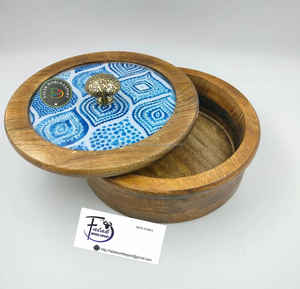 Meilleur bol de service en bois poli imprimé Home & Hotel Chapati Food Container Design moderne Cadeaux de mariage - Product Image 2