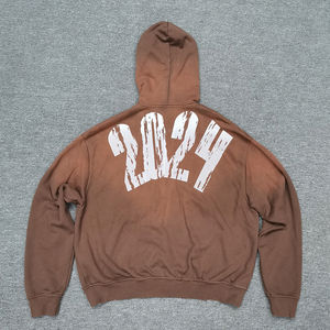 Sweat à capuche surdimensionné pour homme personnalisé avec fermeture éclair, style ample, impression sur écran, lavage à l'acide, pulvérisation, qualité supérieure, longueur courte - Product Image 2