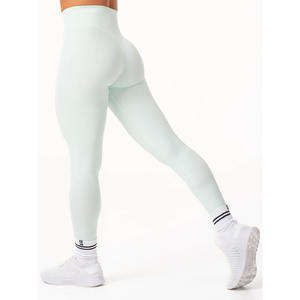 Transpirable personalizado Cool Mint NKD Cross Waist Band Leggings High Cross Over Waist Active Wear Fashion Gym Leggings para mujeres - Product Image 4