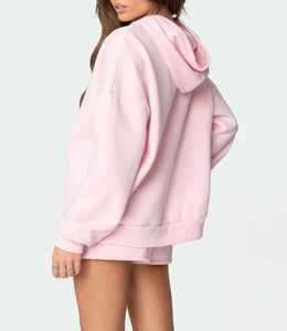 Ensemble deux pièces décontracté surdimensionné pour femme, pull régulier en tricot épais, molleton en coton respirant, uni - Product Image 2