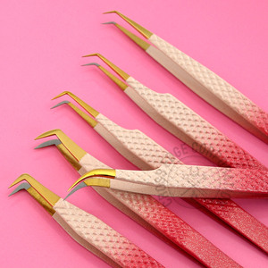 Popular Fiber Tip Lash Tweezers 90° Boot Volume Eyelash Extension Tweezer Long Isolation Diamond Grip Professional <b>Tool</b> - Product Image 1