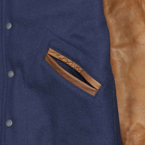 Veste de style personnalisé New Look 2025, fabricant de vestes, laine sur mesure, vente en gros, manches en cuir véritable, veste de baseball, veste de lettreman - Product Image 4