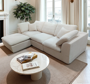 Sofá Seccional Moderno en Forma de L de Tres Plazas con Relleno de Esponja y Patas de Madera para Apartamento/Villa, Tendencia 2026, Dropshipping desde China - Product Image 1