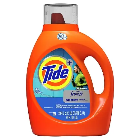 Tide Plus Febreze Fresh Sport odore Defense HE Turbo Clean Liquid detersivo per bucato, profumo fresco attivo, 69 FlOz (44 carichi)-Pa