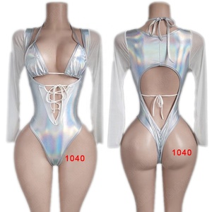 Vêtements de <span class=keywords><strong>barman</strong></span> de boîte de nuit personnalisés en gros, tenues de serveuse holographiques - Product Image 2