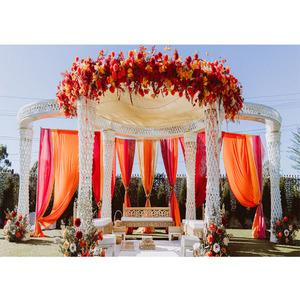 Mandap de mariage élégant en cristal, décoration florale, mandap de mariage extérieur en cristal blanc, magnifique mandap de mariage en cristal blanc USA - Product Image 1