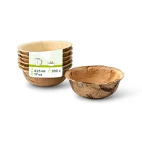 425 ml runde kleine Dessertschalen aus Palmblättern, Kuchen- und Obstschalen, natürlich kompostierbar - 200 Stück/Karton