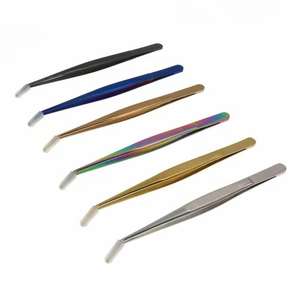 (JYKTT-A135) Pince de chef culinaire colorée en acier inoxydable de 6 et 8 pouces à pointe fine incurvée pour la présentation et la décoration de plats et de pâtisseries - Product Image 4