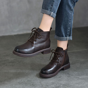 Bottes montantes élégantes en cuir pour femme, style équestre, à talon carré, avec fermeture éclair latérale et bout pointu - Product Image 2