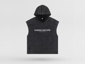 Camiseta sin Mangas con Capucha de Punto Transpirable de Talla Grande, Estilo Dragon Snow Washed Premium, Sudadera con Capucha de Algodón de Alta Gama. Rotos Desgastados - Product Image 6