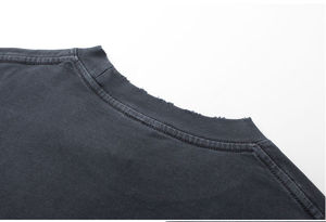 T-shirt Boxy épais T-shirt vierge en détresse T-shirt vintage unisexe Logo personnalisé Logo surdimensionné hommes t-shirts - Product Image 5