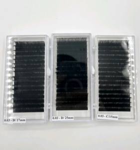 Extensions de cils synthétiques noirs naturels faits à la main, volume complet, épaisseur 0,15 mm, avec logo personnalisé, pour la beauté – Fabrication vietnamienne - Product Image 2