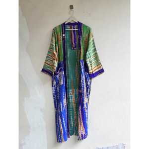 Kimono Maxi de Crepé Tie-Dye con Bolsillos, Tipo Bata de Seda para Cubrir el Traje de Baño - Product Image 2