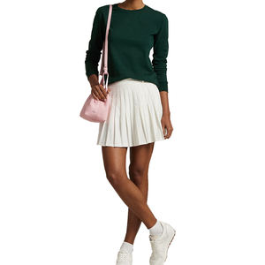 เสื้อเจอร์ซีย์ผ้าฝ้าย100% ลายสีล้วนของผู้หญิง2025เสื้อยืดคอกลมแขนยาวใส่สบายเสื้อโลโก้และป้ายคอแบบสั่งทำ - Product Image 6