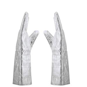 ถุงมืออลูมิเนียมฟอยล์กันไฟถุงมือกันความร้อนถุงมือนิรภัยป้องกันอุตสาหกรรม - Product Image 3