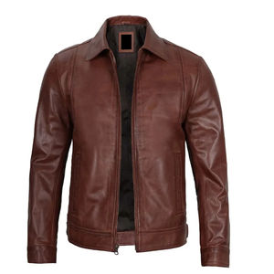 แจ็คเก็ตหนังผู้ชาย ดีไซน์ล่าสุด แฟชั่นฤดูหนาว แจ็คเก็ตหนังแขนยาวสำหรับผู้ชาย - Product Image 4